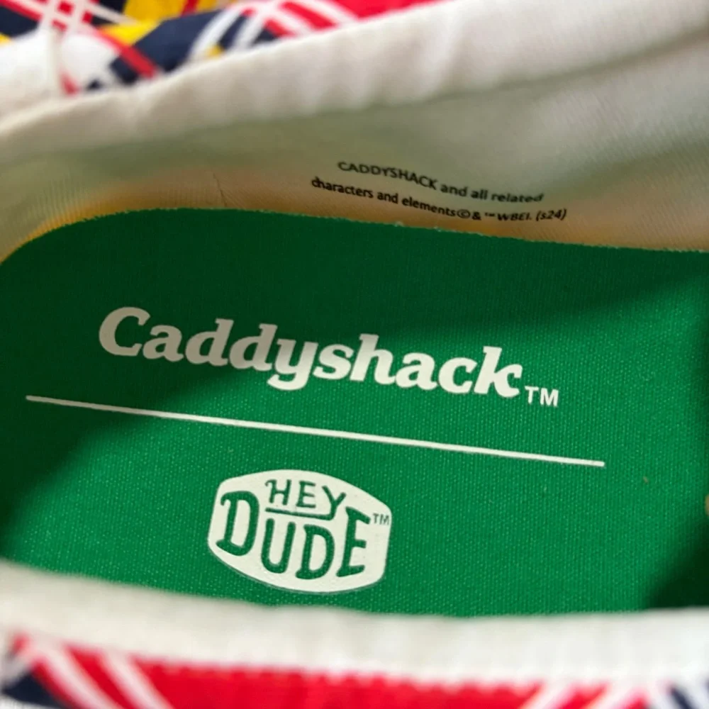 Hey Dude x Caddyshack NWT size 11 Men’s Wally Slip On Plaid Canvas Loafers Golf - Picture 3 of 12